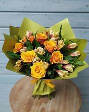 Букет цветов из:  Альстромерии и Розы #REPLACE_PRED# Ибреси