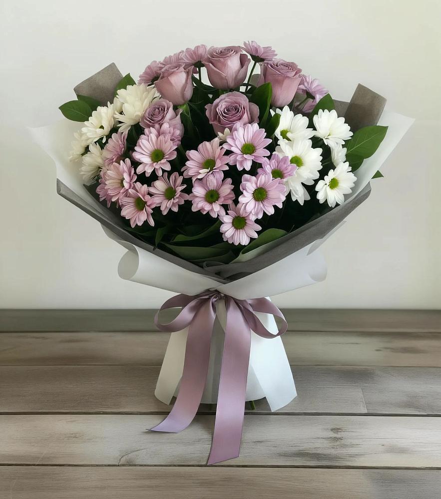 Букет цветов из: Хризантемы и Розы в Ибреси