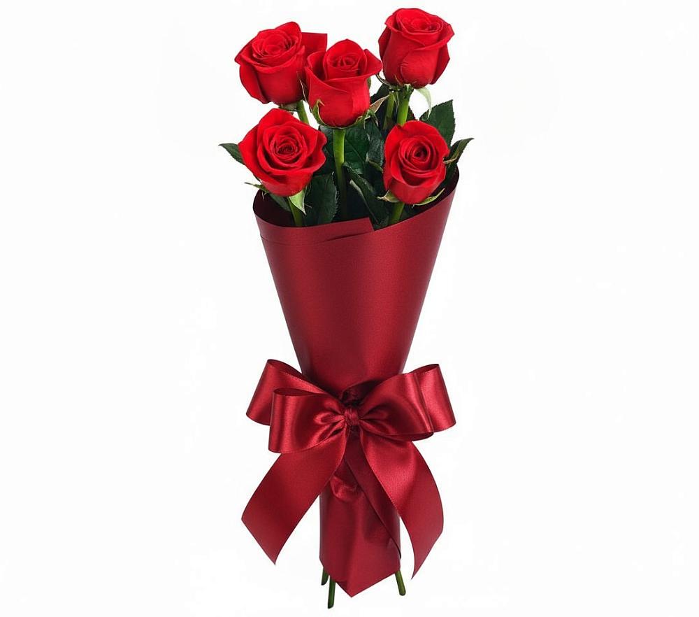 Букет 5 Красных роз Эдлесс Лав в Ибреси
