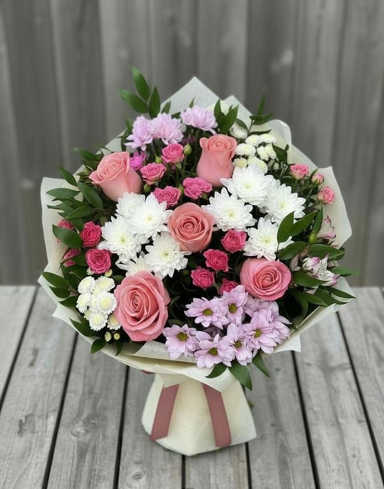 Букет цветов из: Альстромерии, Гвоздики, Розы и Хризантемы в Ибреси