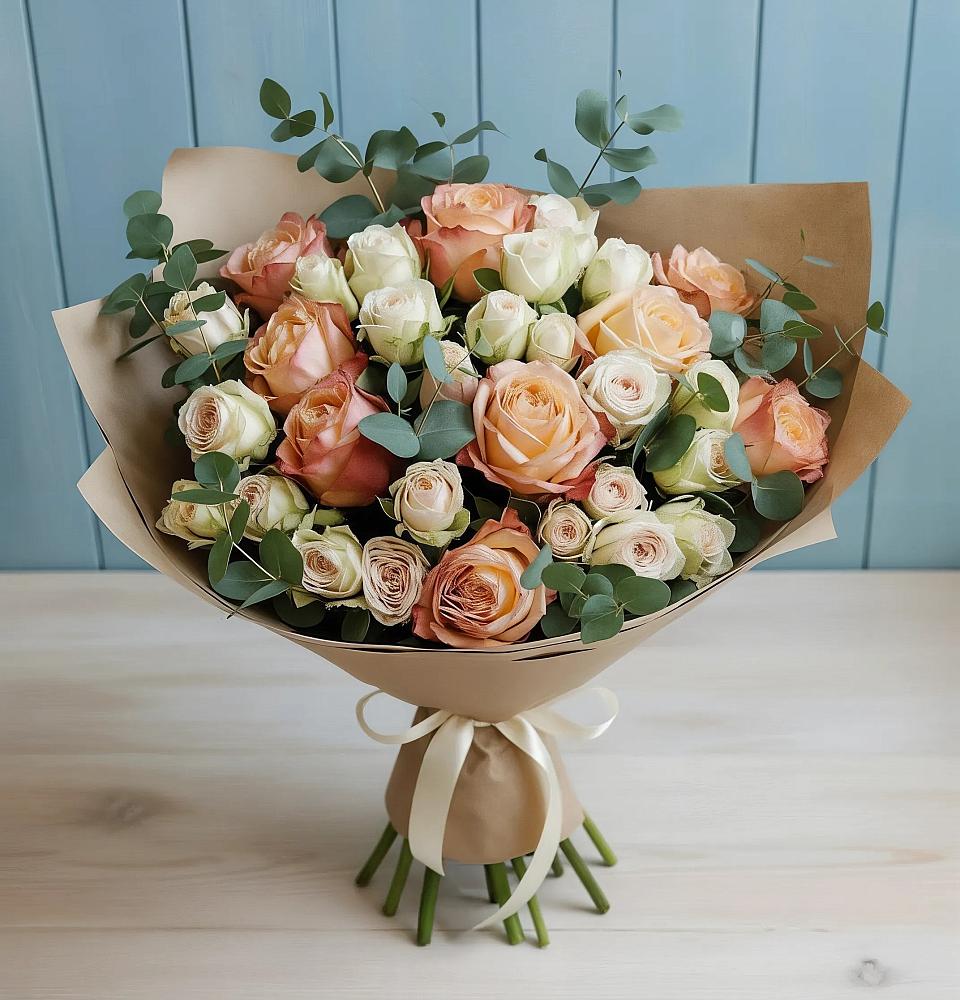 Букет цветов из: Альстромерии и Розы в Ибреси