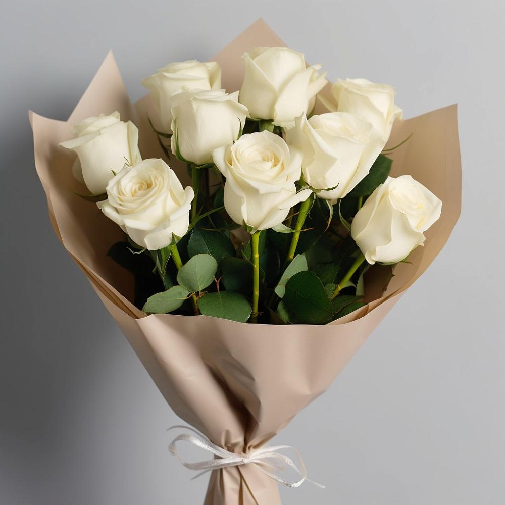 Букет 9 Белых роз Эдлесс Лав в Ибреси