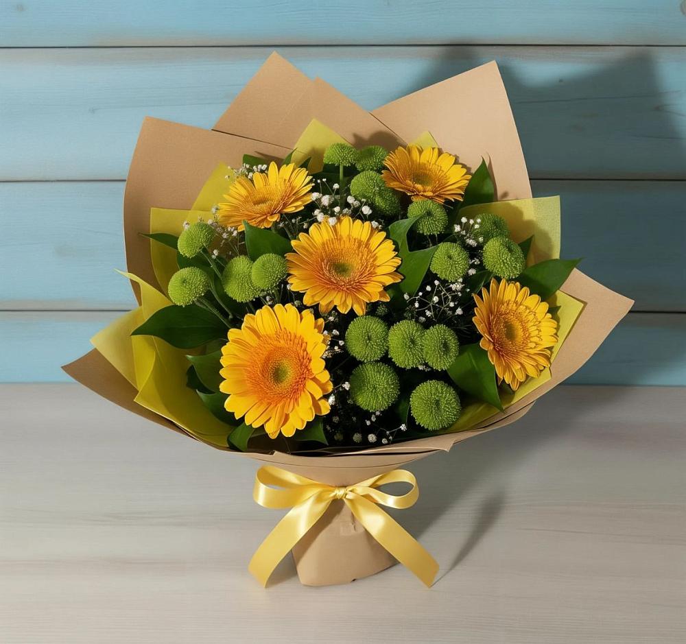 Букет цветов из: Герберы и Хризантемы в Ибреси