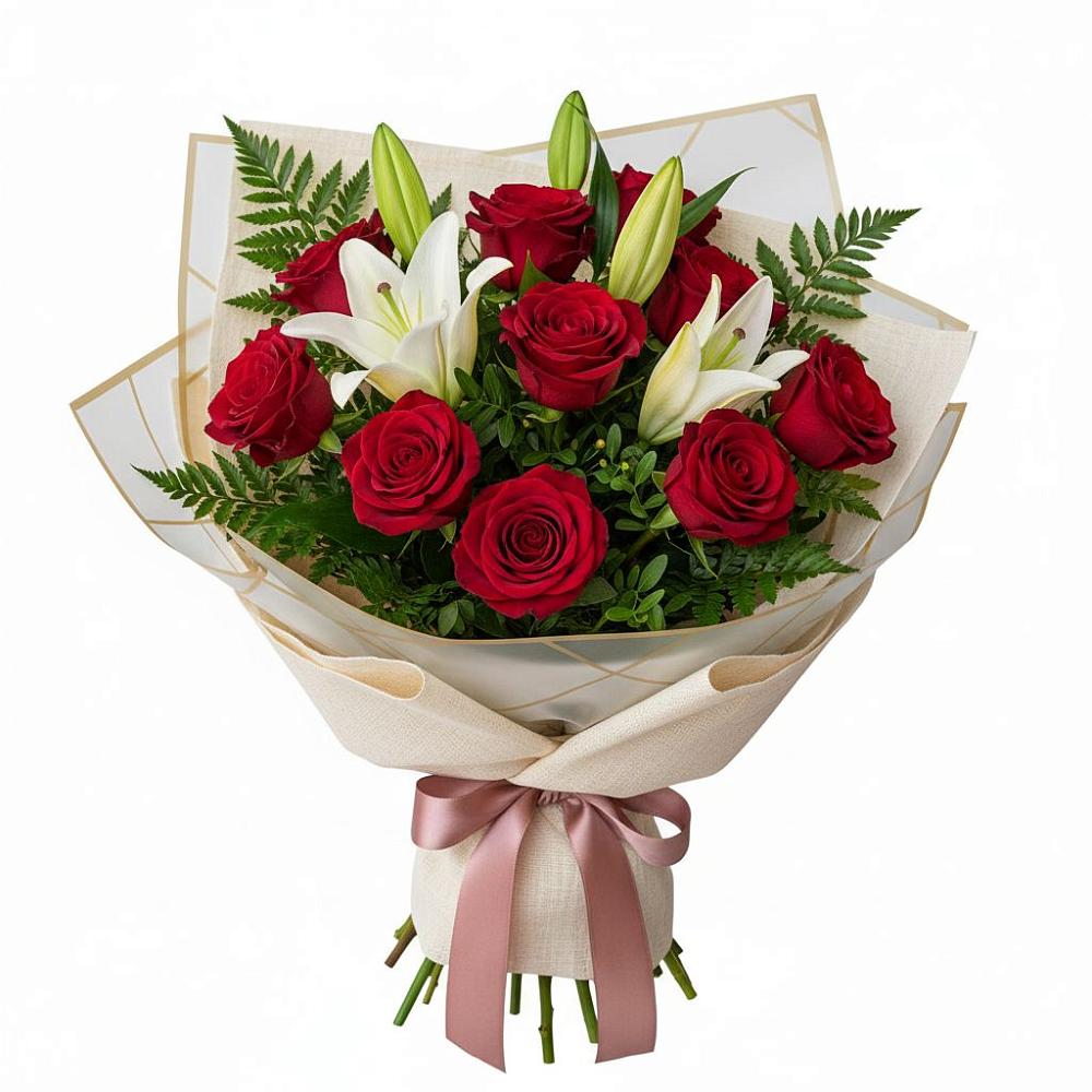 Букет цветов из: Лилии и Розы в Ибреси