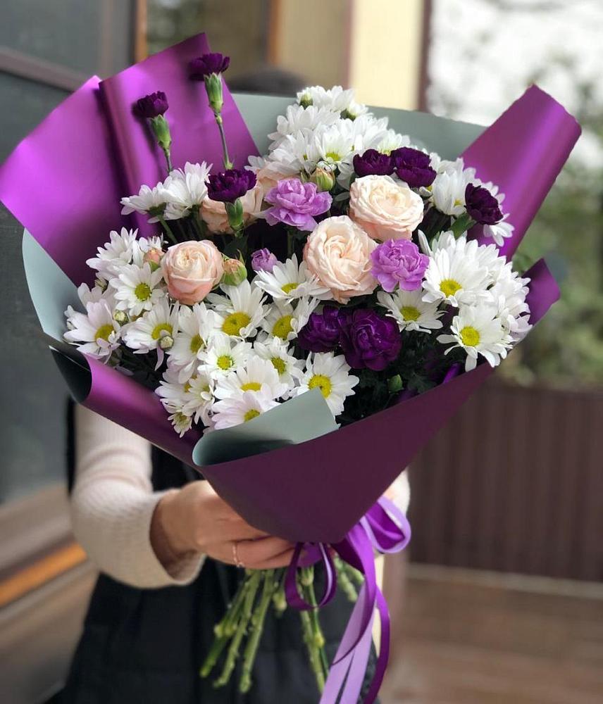 Букет цветов из: Хризантемы, Гвоздики и Розы в Ибреси