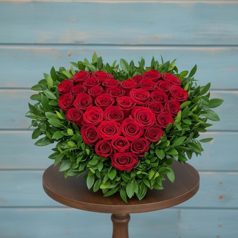 Цветочная композиция из Розы в виде сердца в Ибреси