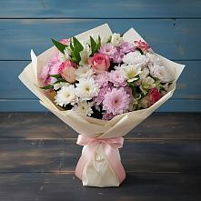 Букет цветов из:  Хризантемы, Альстромерии и Розы в Ибреси