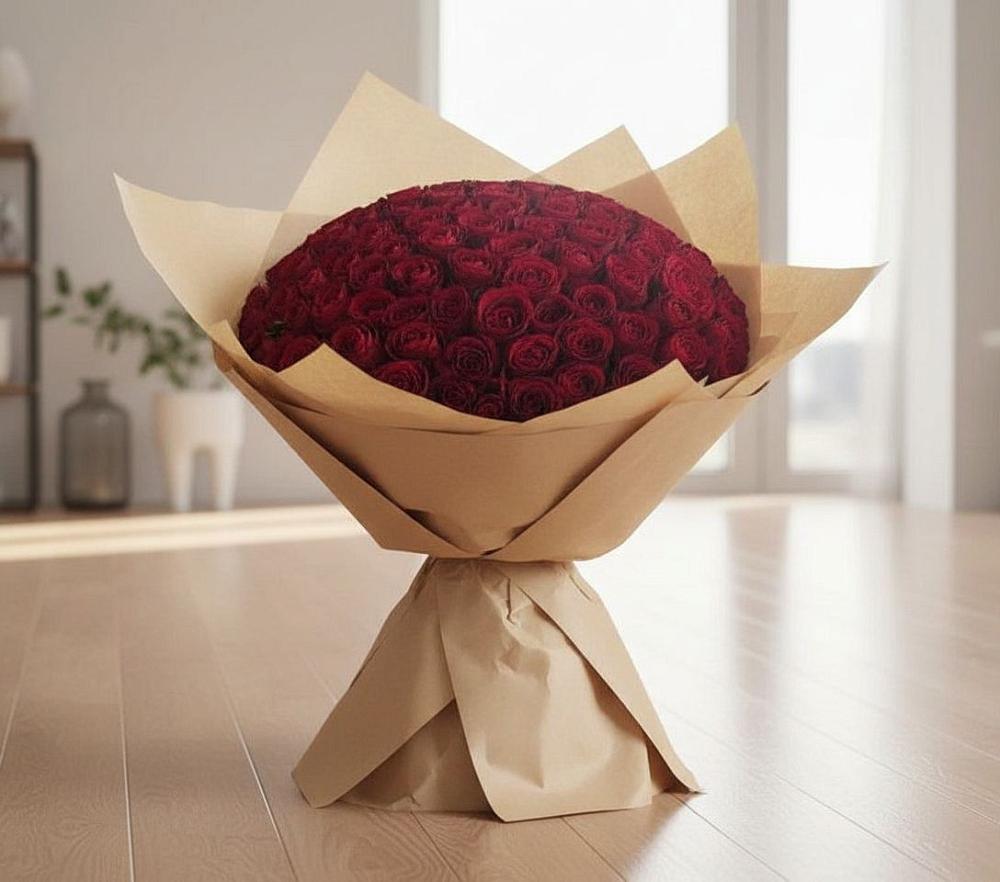 Букет 101 Красная роза в Ибреси
